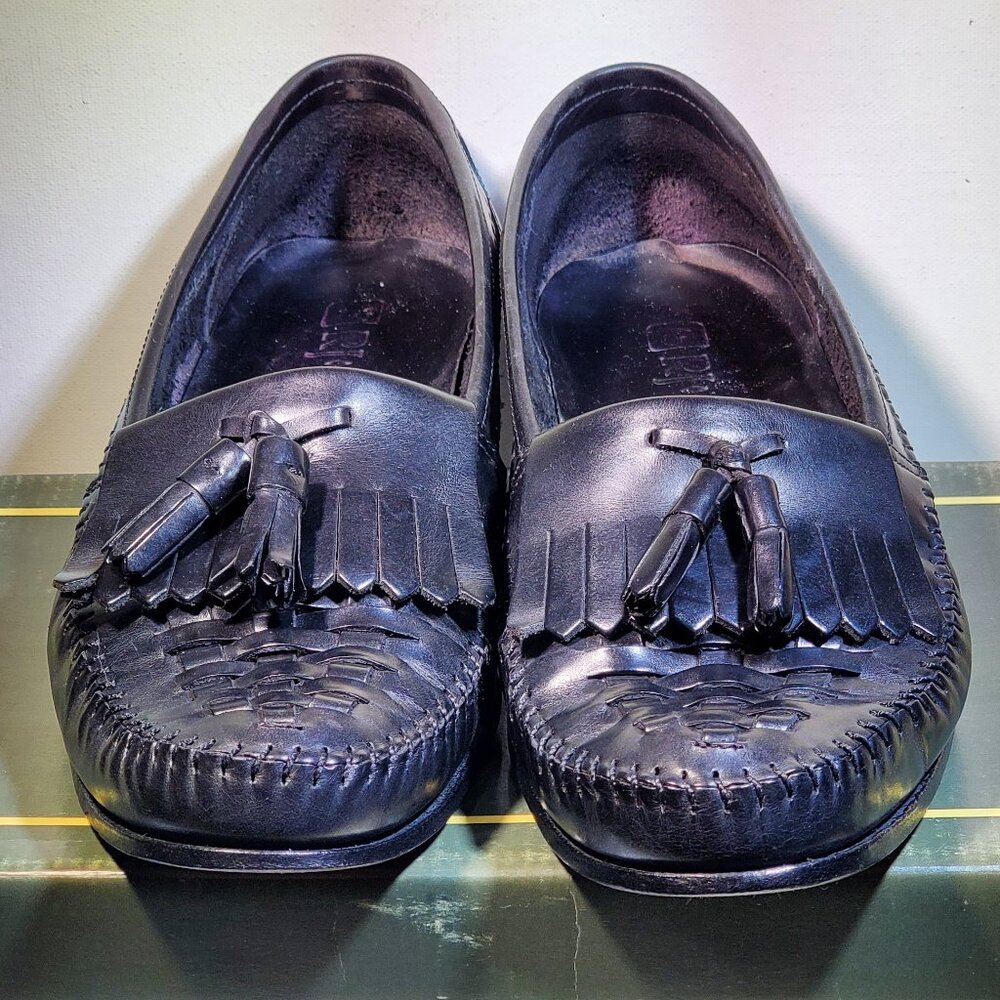 VINTAGE ***RARE*** R J COLT SAN REMO BLACK KILTIE TASSEL SLIP ON LOAFERS 1990'S - Picture 7 of 7